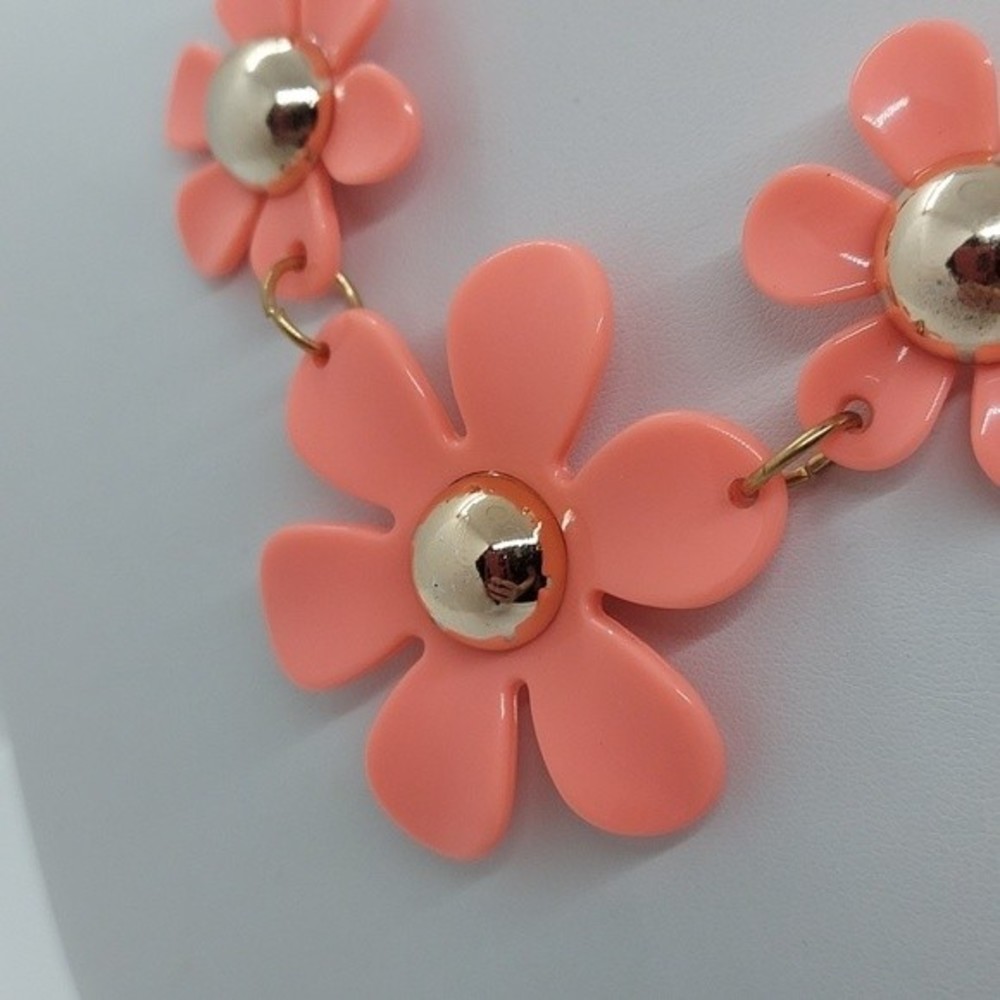 Salmon flower choker necklace‎ - Picture 3 of 3